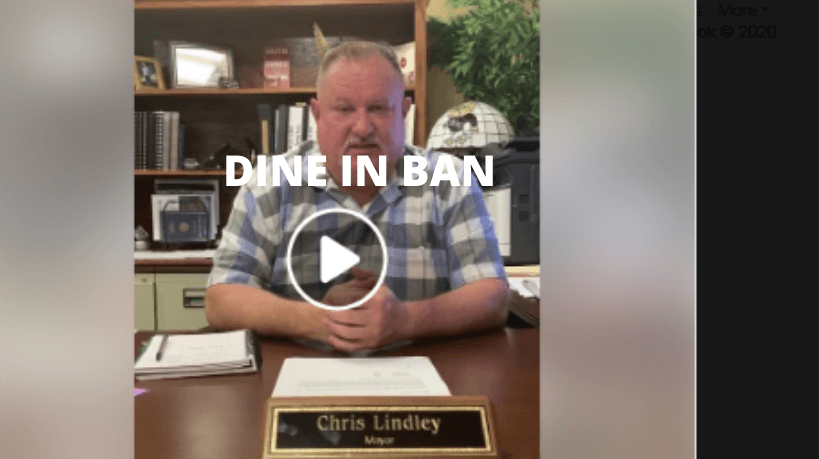 Booneville bans dining in at restaurants after today