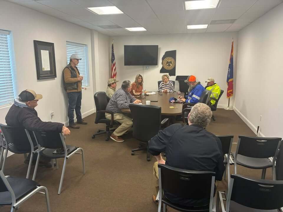 MONDAY MEETING: The Mayor, City Directors, and the Prentiss County Emergency Management Director all