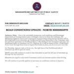 Mississippi highway officials divert traffic due to icy road conditions Due to the potentially dangerous road conditions and Mississippi Department of Transportation crews