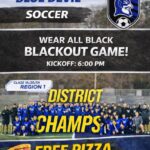 Booneville High School Soccer Hosts Playoff Match Friday with Blackout Theme and Free Pizza Blue Devil Soccer invites ALL students to show up for Round 3 this Friday!