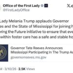 State Looks Forward to Working with First Lady Melania Trump Thank you, First Lady Melania Trump
