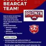 Baldwyn School District Accepting Teacher Applications for 2026-27 School Year BSD is now accepting applications for K-12th teacher positions for the 2026-27 school year