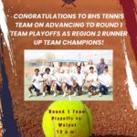 BHS Tennis Team advances in regional playoffs at Latimer Park Good to the BHS Tennis Team in Round 1 Playoffs today at Latimer Park vs