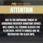 Northeast Mississippi Community College cancels evening classes due to severe weather forecast DUE TO THE IMPENDING THREAT OF DANGEROUS WEATHER CONDITIONS NEMCC WILL CANCEL ALL EVENING CLASSES FO