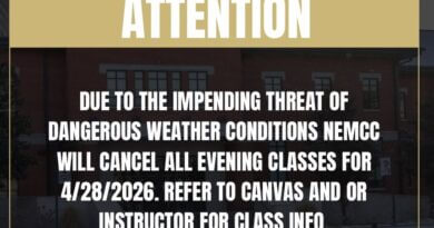 Northeast Mississippi Community College cancels evening classes due to severe weather forecast DUE TO THE IMPENDING THREAT OF DANGEROUS WEATHER CONDITIONS NEMCC WILL CANCEL ALL EVENING CLASSES FO