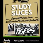 Study Slices Offers Free Pizza from Tiger Food Truck Tomorrow Night Swing by Study Slices tomorrow night and grab a FREE slice from the Tiger Food Truck