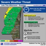 Mississippi under slight risk for severe weather, National Weather Service warns Stay weather aware today, Mississippi!