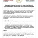 Mississippi invests $5 million in forestry industry projects We're investing $5 million to support infrastructure, transportation improvements and site readiness
