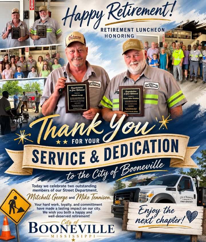 Today, we had the privilege of celebrating two outstanding members of the City of Booneville Street