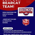 Baldwyn School District seeks applicants for assistant alternative school position BSD is seeking applicants for an assistant alternative school position