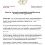 Mississippi to Accept Workforce Pell Grant Applications Starting Tomorrow Photos from Tate Reeves's post