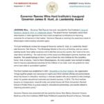 Mississippi Governor Celebrates Education Success, Receives Hunt Institute Award It’s truly humbling to receive the Hunt Institute’s inaugural Governor James B