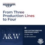 A&W Custom Furniture expands in Mississippi, boosts local economy Founded in 2023, A&W Custom Furniture’s growth is another great Mississippi success story